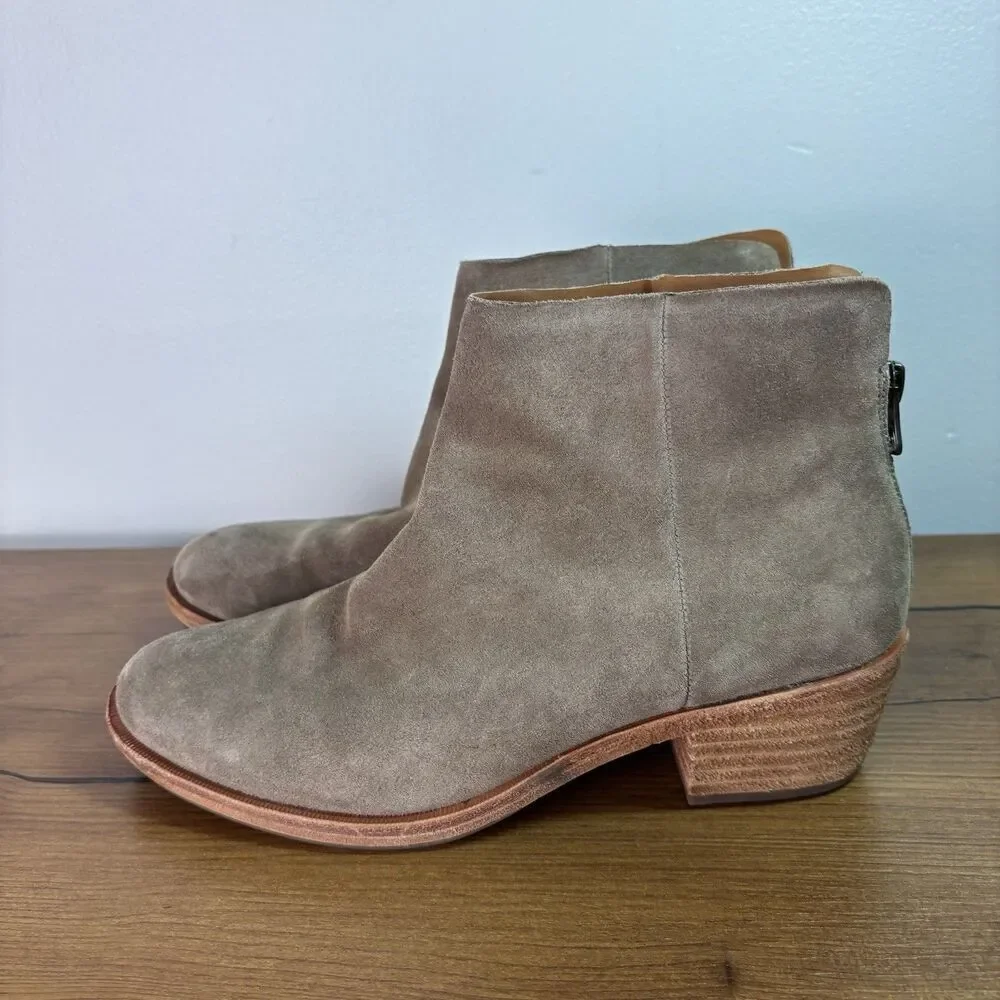 Kork-Ease Kecia Ankle Booties Womens Size 7M Brown Cordova Suede Casual Zip
